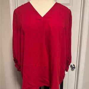 Maurices Vibrant Red V-Neck Blouse